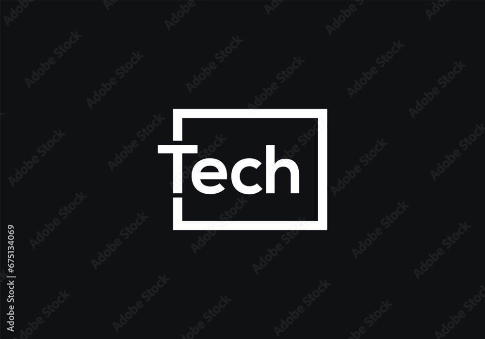 Fototapeta premium Initial Letter Tech Logo Design Vector Template. Creative Abstract Tech Letter Logo Design