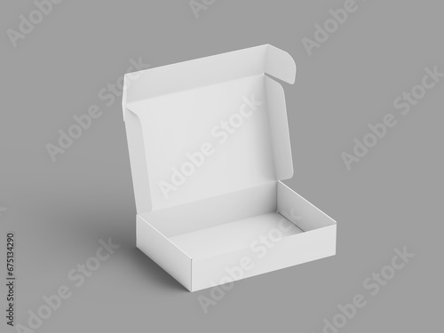 White Blank Open packaging Box 3D Rendered Mockup