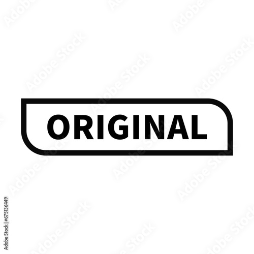 Original Stamp In Black Line Rectangle Shape For Sign Information
