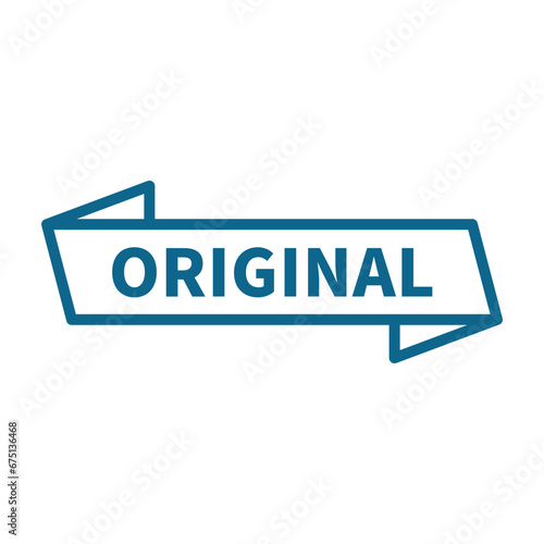 Original Stamp In Blue Rectangle Ribbon Line Shape For Information Sign
