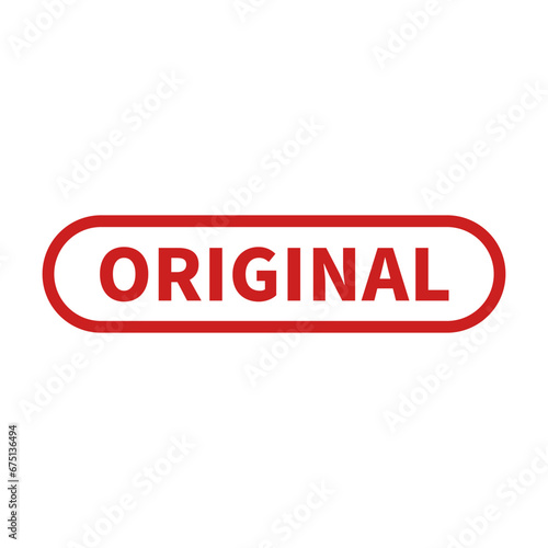 Original Stamp In Red Rounded Rectangle Line Shape For Sign Information
