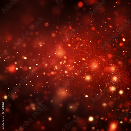 red and gold dust light. Bokeh light. lights effect background. Christmas glowing dust background Christmas glowing light bokeh confetti and sparkle overlay texture for your design. © Werayut
