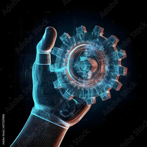hand pushing a interface