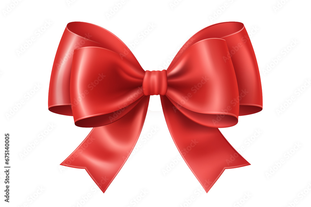 Isolated Red Ribbon and Bow on White and Transparent Background Isolated Red Ribbon and Bow on White and Transparent Background