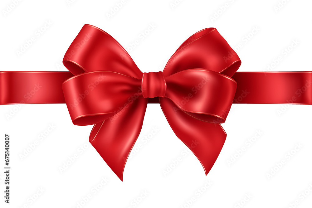 Isolated Red Ribbon and Bow on White and Transparent Background Isolated Red Ribbon and Bow on White and Transparent Background