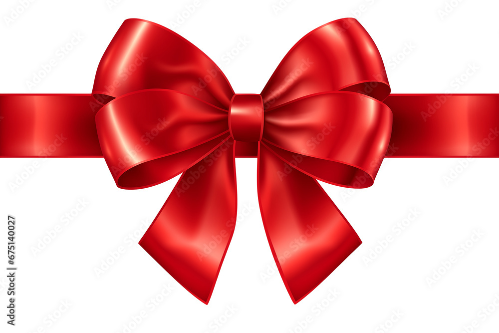 Isolated Red Ribbon and Bow on White and Transparent Background Isolated Red Ribbon and Bow on White and Transparent Background