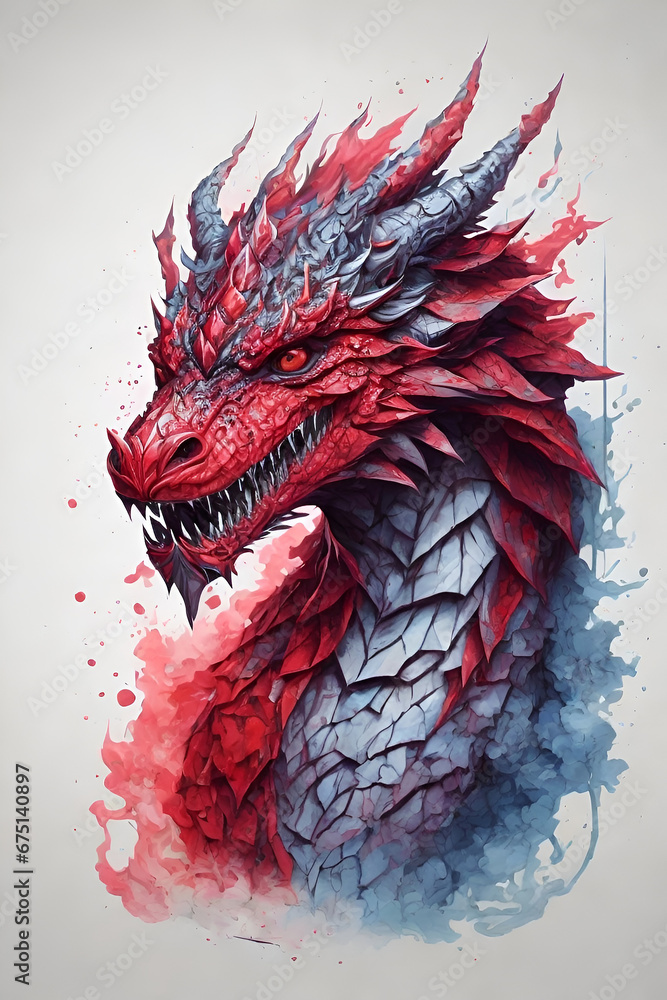 Fototapeta dragon character mascot e-sport logo design , Dragon Illustration 