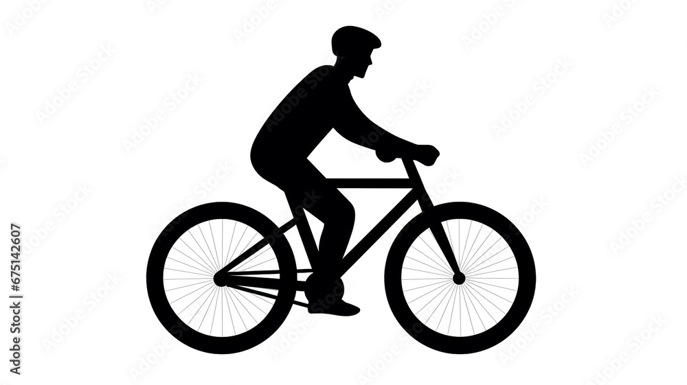 icon of a modern bicycle with human on white background icon of a modern bicycle with human on white background