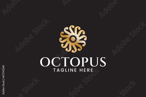 letter O with octopus tentacle modern logo design for corporate business