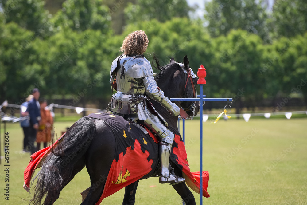 Fototapeta premium Knight jousting. Medieval knights during a jousting tournament