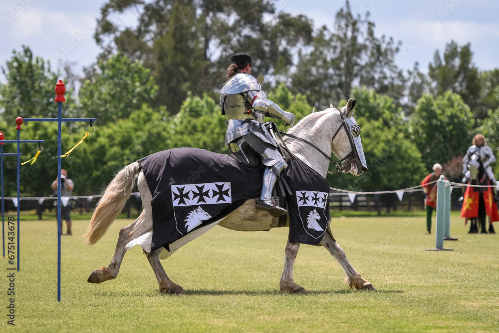 Knight jousting. Medieval knights during a jousting tournament Knight jousting. Medieval knights during a jousting tournament