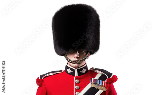 Sovereign's Sentinel in Elaborate Uniform on Isolated Background photo