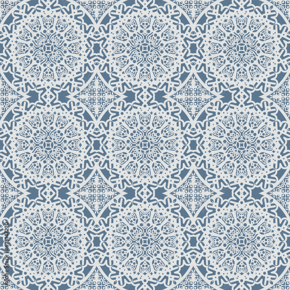 Flat mandala seamless pattern template