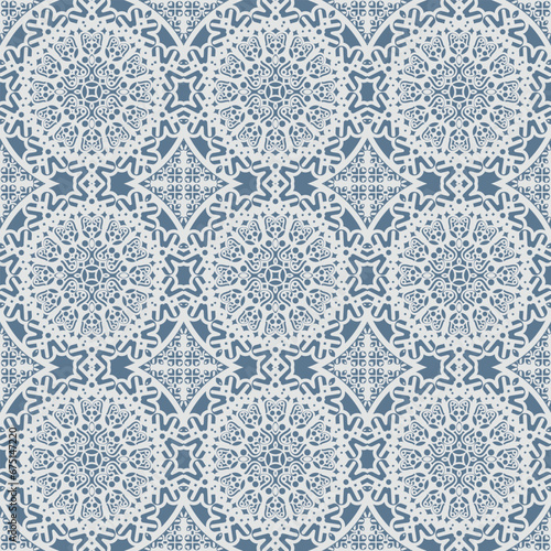 Flat mandala seamless pattern template