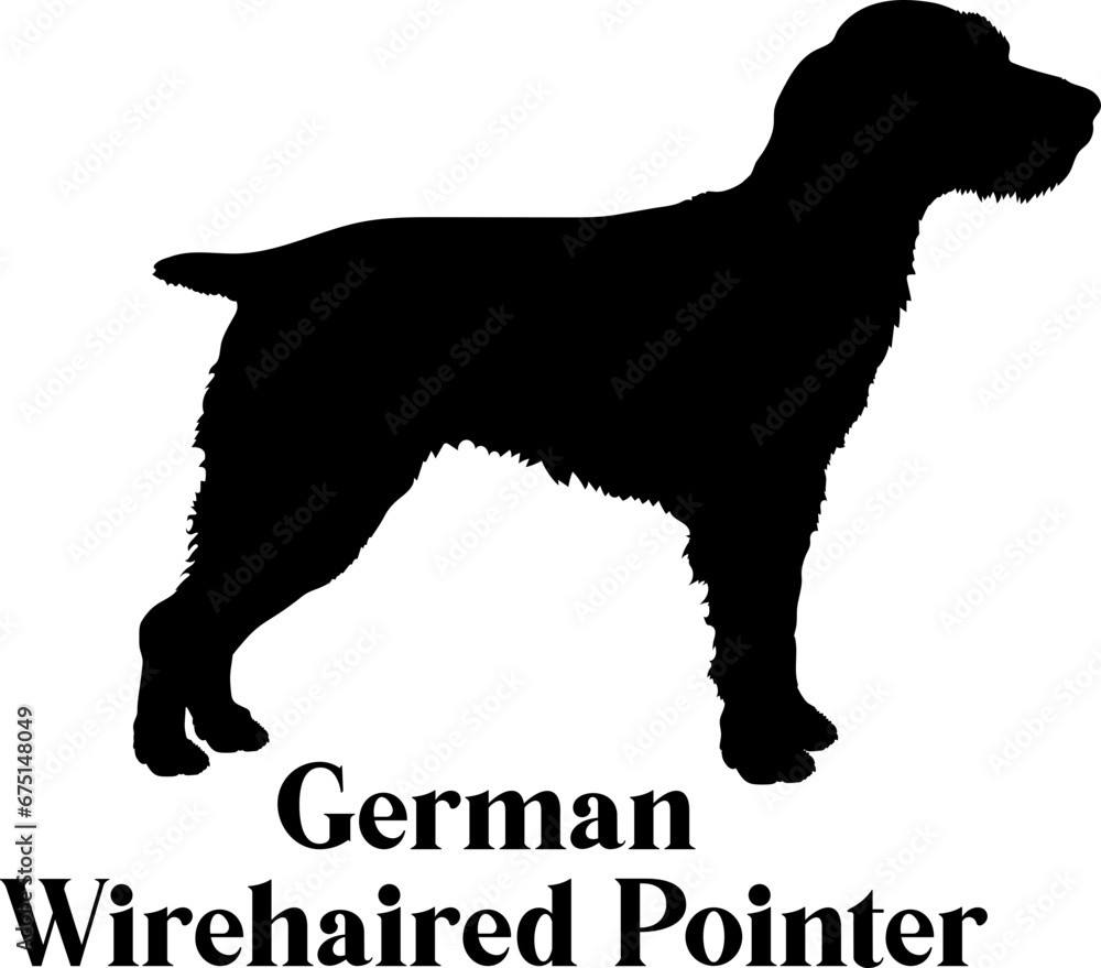 German Wirehaired Pointer Dog silhouette dog breeds logo dog monogram logo dog face vector
SVG PNG EPS