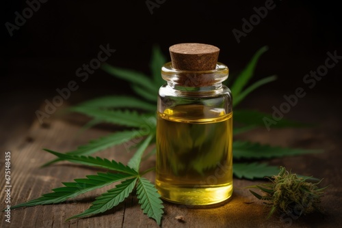 Oil extract for pain relief from cannabis, AI generated