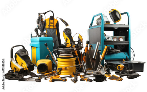 Assorted Welding Gear on Isolated Background