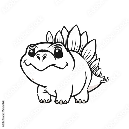 cute coloring dinosaur vector book illustration