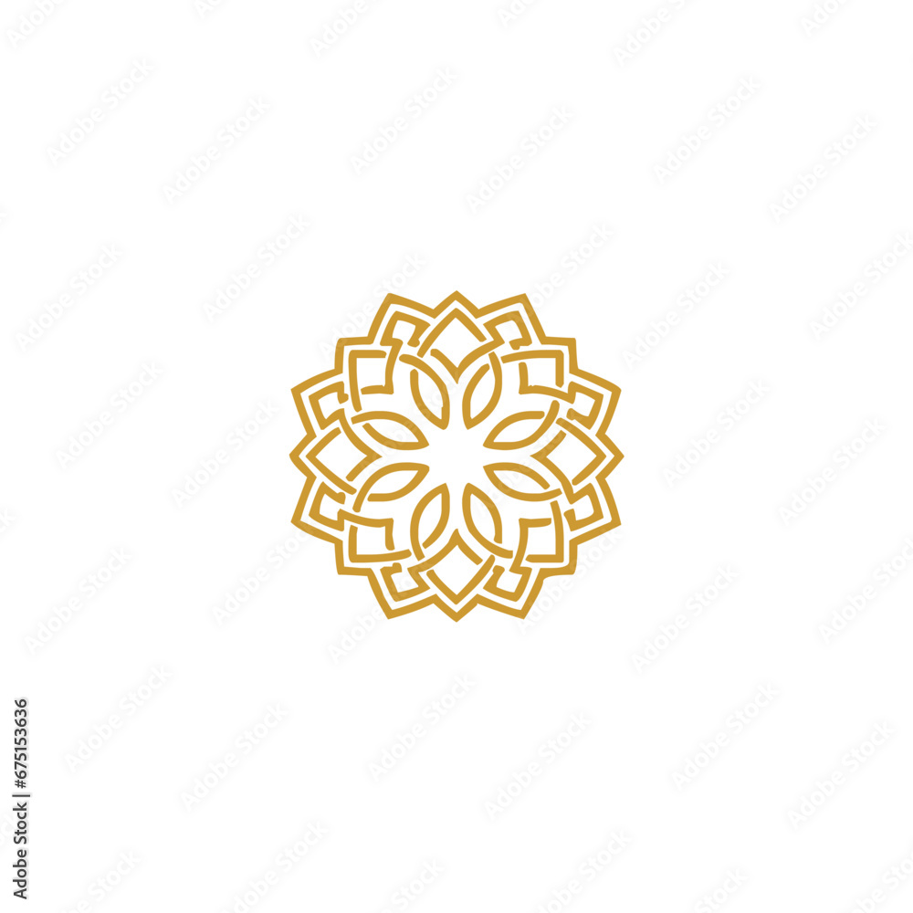 mandal set of Islamic golden elements design