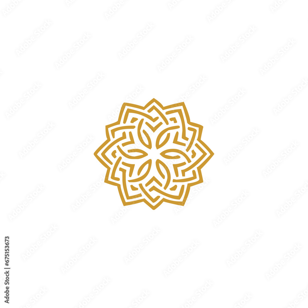 mandal set of Islamic golden elements arabic