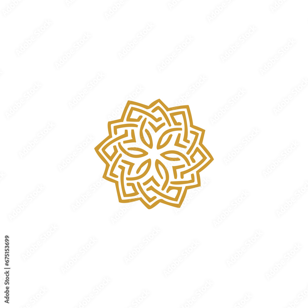 mandal set of Islamic golden elements ethnic
