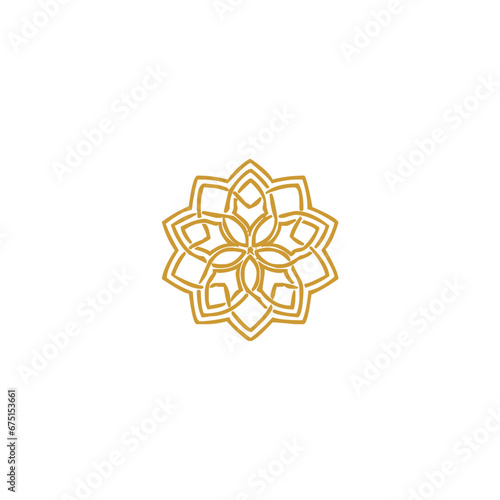 mandal set of Islamic golden elements floral