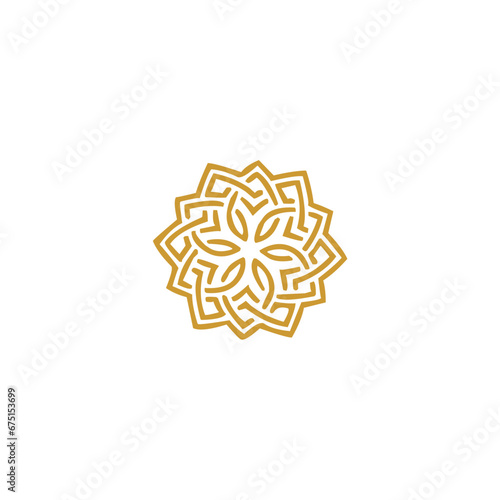 mandal set of Islamic golden elements ethnic photo