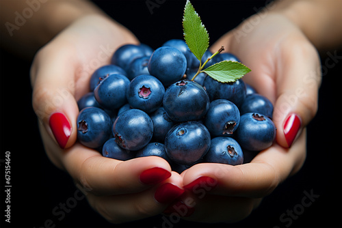 Close-up of a hand holding a blue berry © wendi