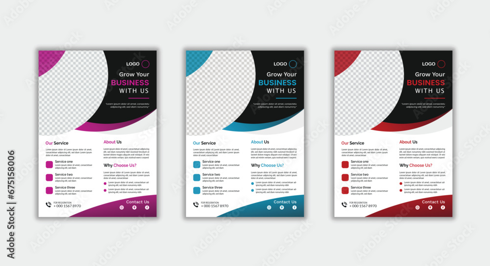 Creative corporate business flyer design template.