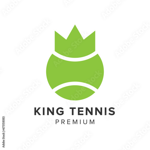 king tennis logo vector icon illustration