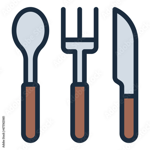 Cutlery eat spoon fork knife icon