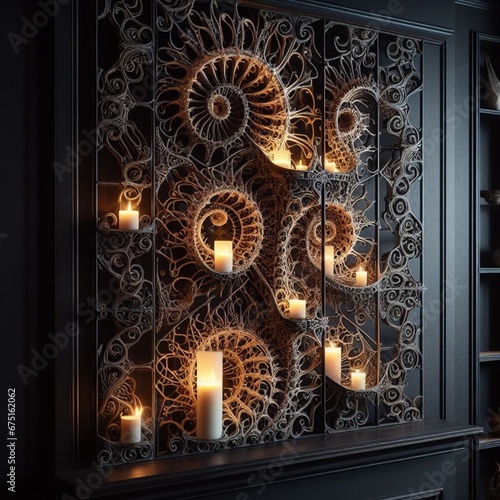 lights of numbers, christmas decoration on the wall, element, vintage, black,...
