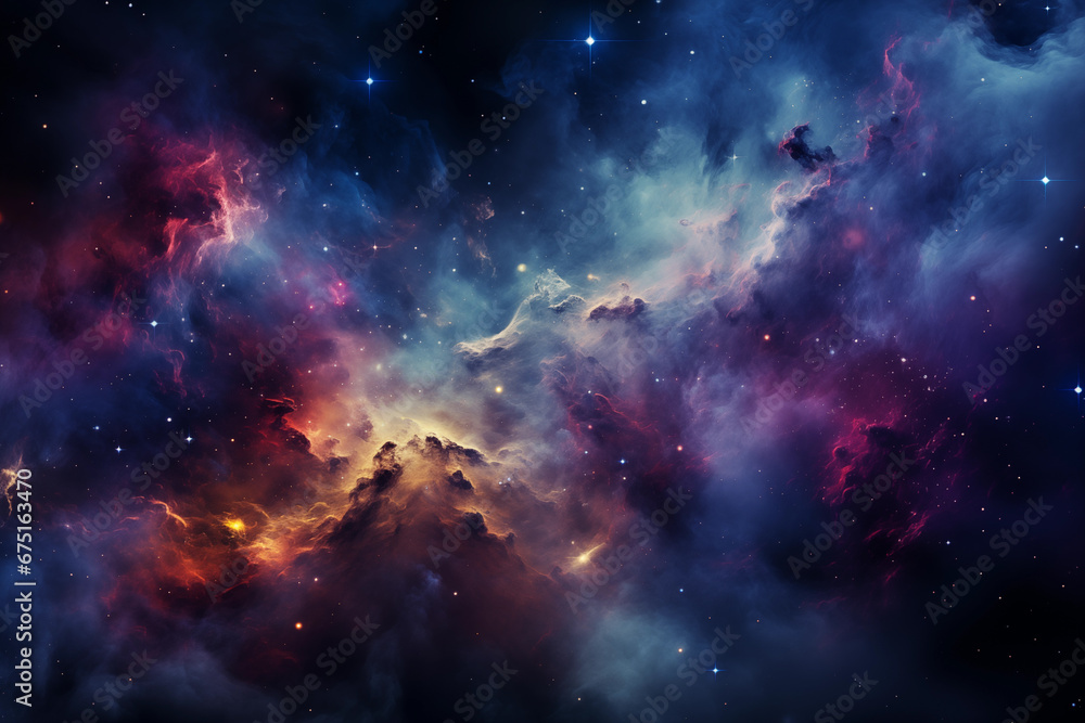Fototapeta premium Fantasy landscapes, cosmic sky, nebula, beautiful colors, 