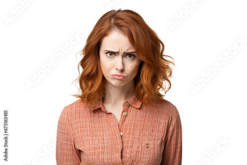 disgust woman isolated on transparent background, Generative Ai