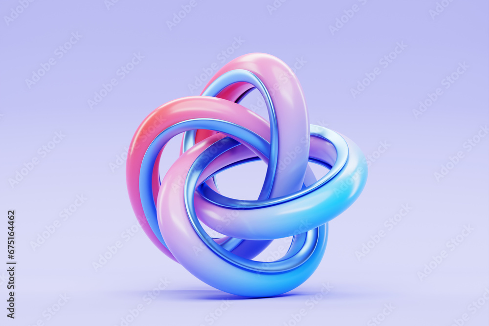 Abstract shape against pink and blue background, 3D illustration. Smooth shape 3d rendering Abstract shape against pink and blue background, 3D illustration. Smooth shape 3d rendering