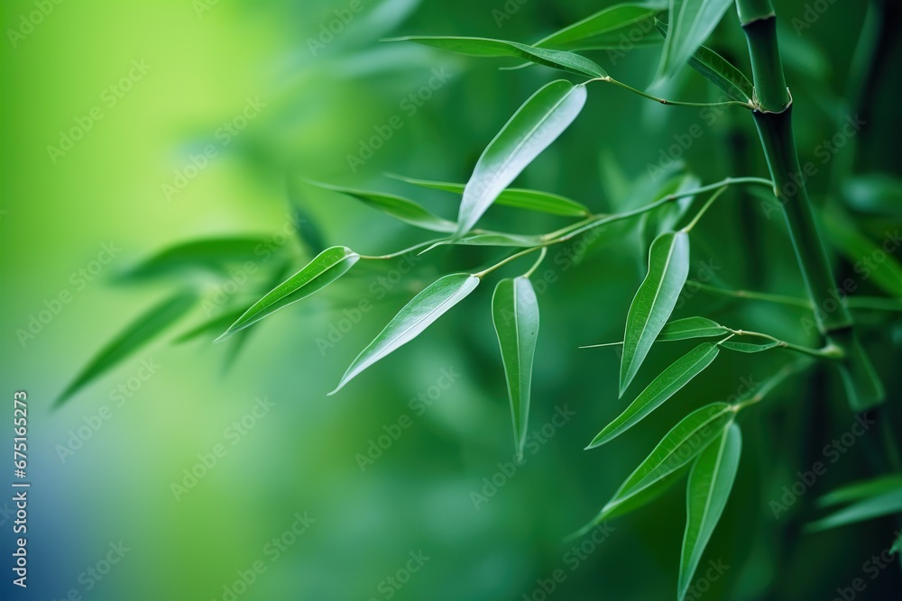 Bamboo tree, bamboo branch on green dof background, close-up Bamboo tree, bamboo branch on green dof background, close-up