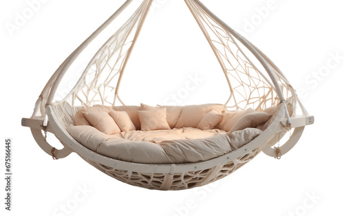 Hanging outdoor swing. Hanging Hammock Bed isolated on transparent background.