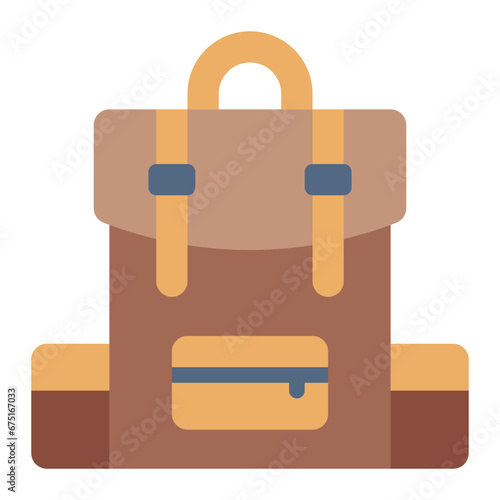 Backpack bag for adventure icon