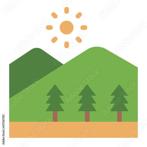 Mountain nature camping icon