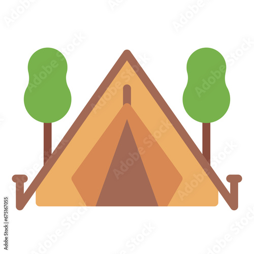 Tent for adventure scout icon