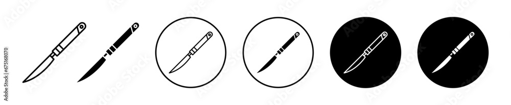 Scalpel vector illustration set. Surgeon surgical surgery knife icon for UI designs. Suitable for apps and websites.
 - obrazy, fototapety, plakaty 