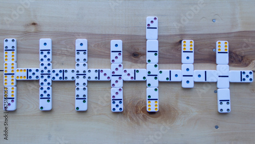 Dominoes on a wooden table