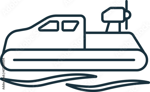 Hovercraft outline icon. Monochrome simple sign from transportation collection. Hovercraft icon for logo, templates, web design and infographics.