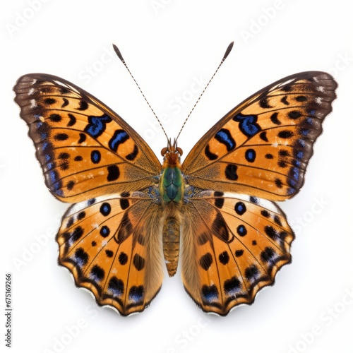 Close-Up of Colorful Butterfly Wings Against a Clean Background