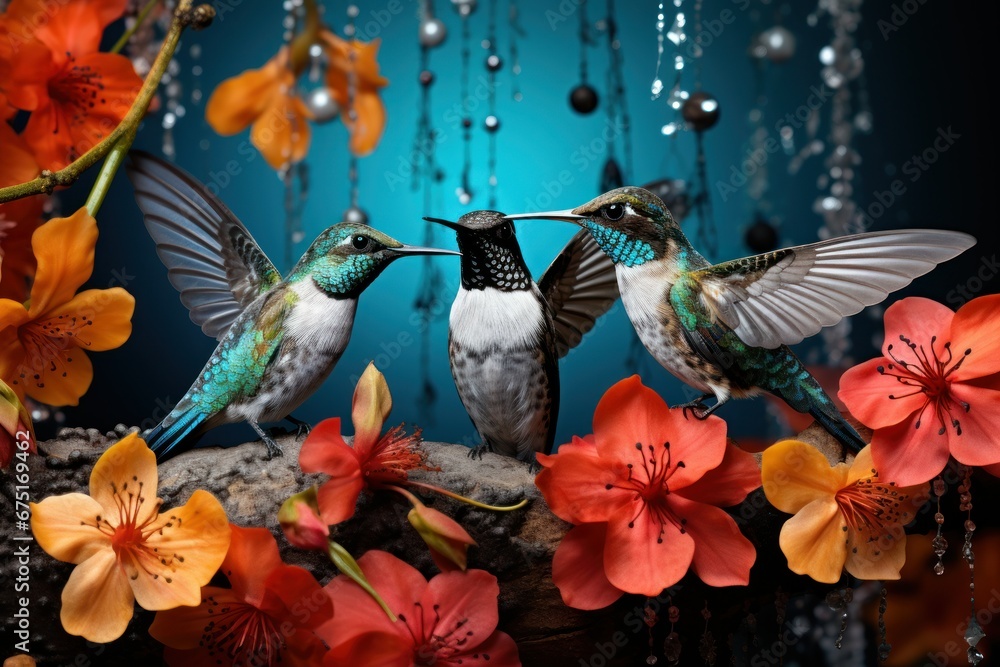Fototapeta premium Winter Birds - Generative AI