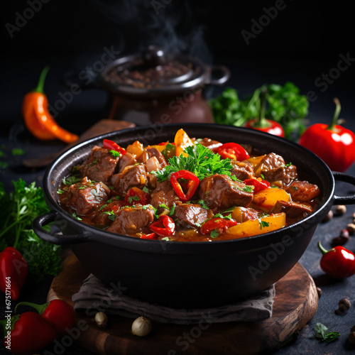 Hungarian goulash with vegetables