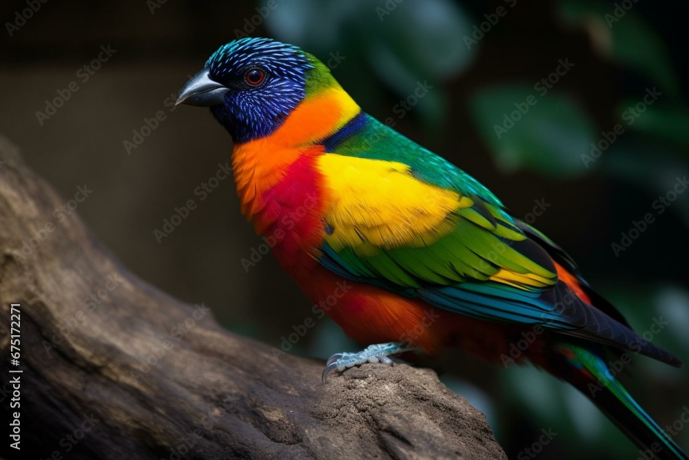 colorful tropical bird with distinctive plumage. Generative AI