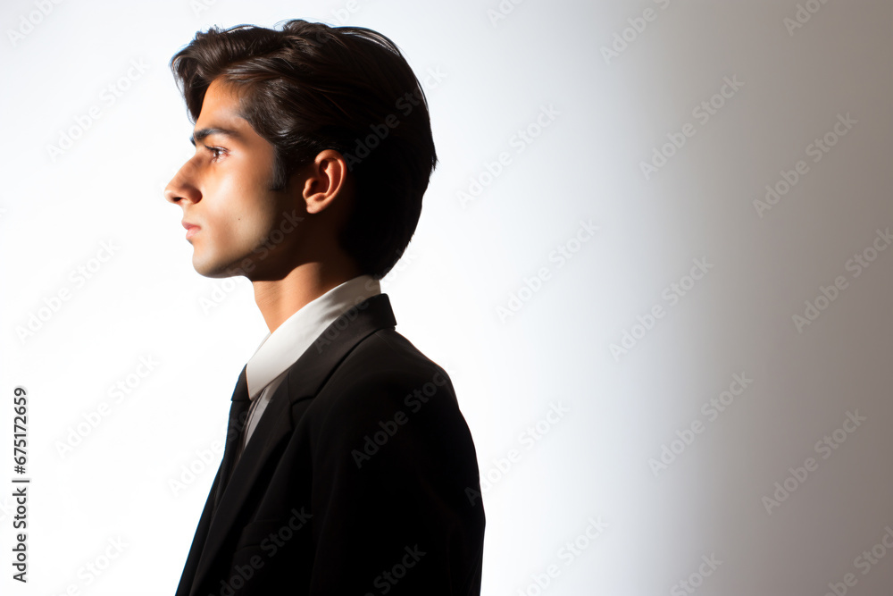 a man in a suit and tie looking away a man in a suit and tie looking away