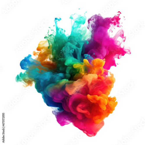 bright colorful Holi paint color powder festival explosion burst isolated transparent background