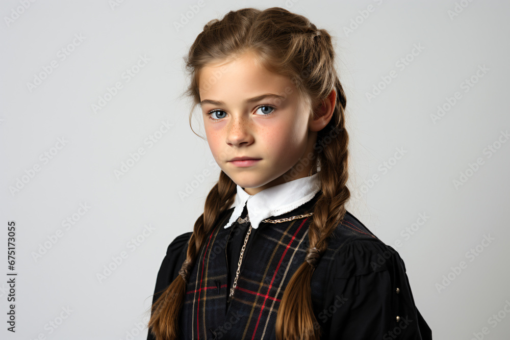 a young girl with a braid in her hair a young girl with a braid in her hair